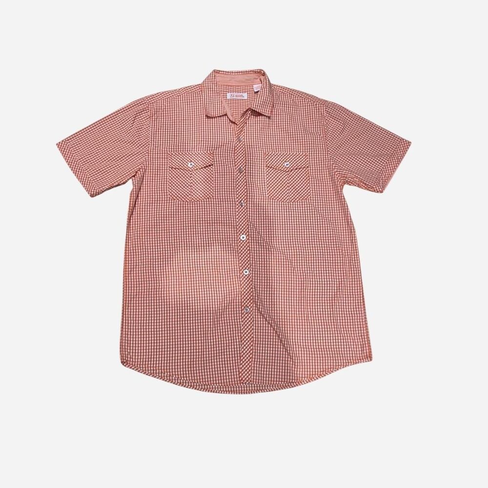 Michael Brandon Button-up Shirt Men's Size Large Cotton blend white and orange - Picture 4 of 6